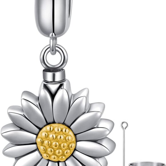 Sunflower/Heart/Cross/Red Cardinal/Family Tree of Life Cremation Charm for Ashes - Picture 1 of 7